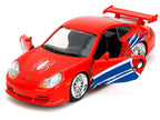Porsche 911 GT3 RS (996) Red with Graphics "Marvel's Spider-Man" 1/32 Diecast Model Car by Jada-3