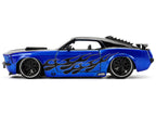 1970 Ford Mustang Boss 429 Black and Blue Metallic with Flames "Bigtime Muscle" Series 1/24 Diecast Model Car by Jada-3