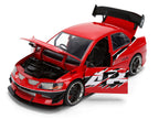 Sean's Mitsubishi Lancer Evolution IX RHD (Right Hand Drive) Red with Graphics "The Fast and the Furious: Tokyo Drift" (2006) Movie "Fast & Furious 25 Years" Series 1/24 Diecast Model Car by Jada-1