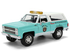 1980 Chevrolet Blazer Light Green with White Top and Graphics and Smokey Bear Diecast Figure "Smokey Bear" "Hollywood Rides" Series 1/24 Diecast Model by Jada-0