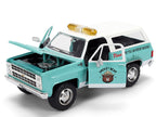 1980 Chevrolet Blazer Light Green with White Top and Graphics and Smokey Bear Diecast Figure "Smokey Bear" "Hollywood Rides" Series 1/24 Diecast Model by Jada-1