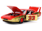 1969 Dodge Charger Daytona #33 Red and Gold Metallic with Graphics "Bigtime Muscle" Series 1/24 Diecast Model Car by Jada-2