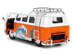 1961 Volkswagen Bus "Catching Waves" White and Orange with Stich Diecast Figure "Disney's Stitch" "Hollywood Rides" Series 1/24 Diecast Model by Jada-3