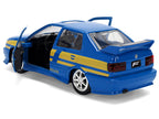 Volkswagen Jetta Police Vehicle "Rio Federal Highway Police" Blue with Yellow Stripes "Fast Five" (2011) Movie "Fast & Furious" Series 1/32 Diecast Model Car by Jada-1