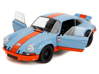 Porsche 911 RSR "Gulf Oil" Light Blue with Orange Stripes "Pink Slips" Series 1/18 Diecast Model Car by Jada-2