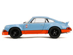 Porsche 911 RSR "Gulf Oil" Light Blue with Orange Stripes "Pink Slips" Series 1/18 Diecast Model Car by Jada-0