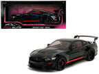 Shelby GT500 "Code Red" Black with Red Stripes "Pink Slips" Series 1/18 Diecast Model Car by Jada-4