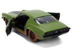 Dom's 1973 Chevrolet Camaro "F-Bomb" Matt Green (Dirty Version) with Black Hood Stripe "Fast & Furious" (2009) Movie "Fast & Furious 25 Years" Series 1/32 Diecast Model Car by Jada-2