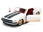 Roman's Ford Mustang White with Black Stripes and Red Interior (Dirty Version) "Fast & Furious" Movie 1/32 Diecast Model Car by Jada