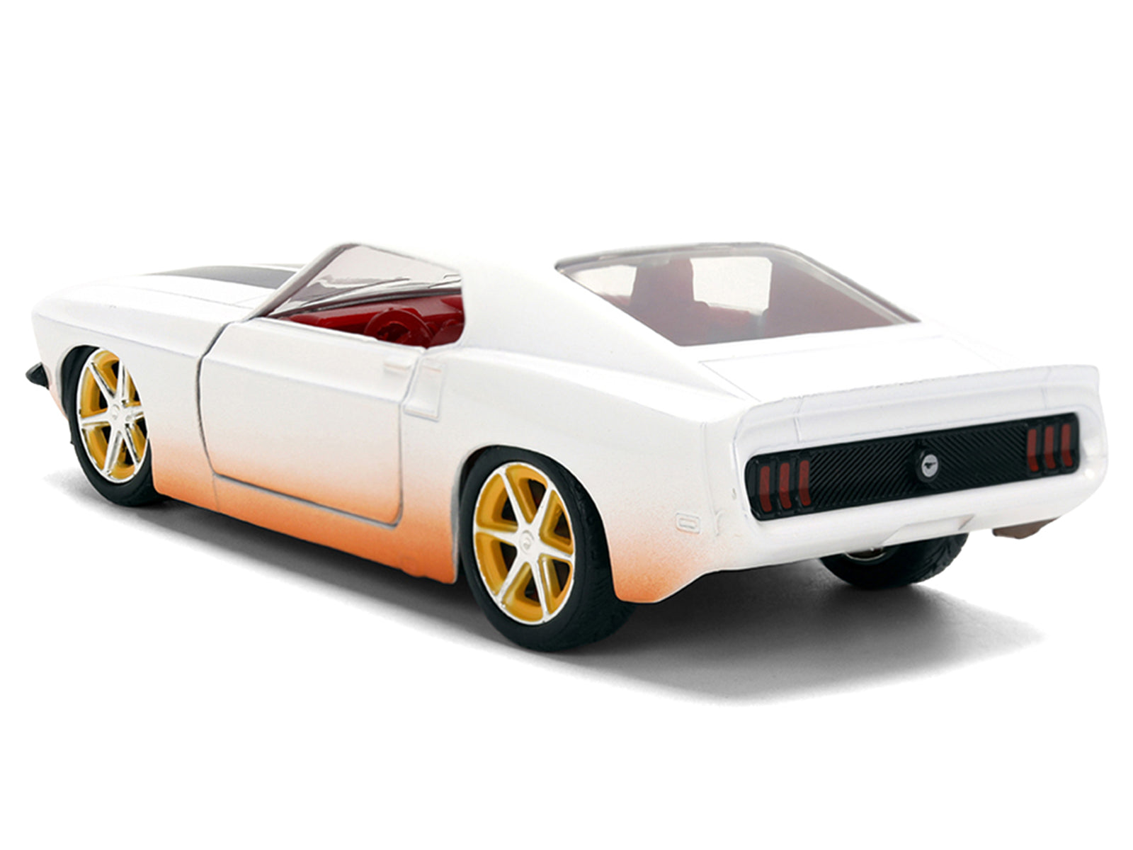 Roman's Ford Mustang White with Black Stripes and Red Interior (Dirty Version) "Fast & Furious" Movie 1/32 Diecast Model Car by Jada