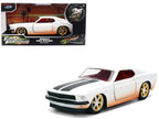 Roman's Ford Mustang White with Black Stripes and Red Interior (Dirty Version) "Fast & Furious" Movie 1/32 Diecast Model Car by Jada