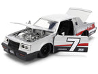 1987 Buick Grand National #7 "Buick Racing" Matt Silver Metallic with Red and Black Stripes "Bigtime Muscle" Series 1/24 Diecast Model by Jada-1