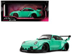 RWB Body Kit "Kei Kishi" Light Blue "Pink Slips" Series 1/18 Diecast Model Car by Jada-4