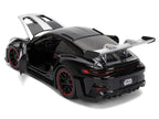 Porsche 911 GT3 RS (992) Black with Silver Hood and Graphics and Darth Vader Figure "Star Wars" Franchise "Hollywood Rides" Series 1/24 Diecast Model Car by Jada-2