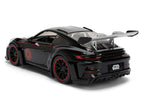 Porsche 911 GT3 RS (992) Black with Silver Hood and Graphics and Darth Vader Figure "Star Wars" Franchise "Hollywood Rides" Series 1/24 Diecast Model Car by Jada-1