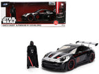 Porsche 911 GT3 RS (992) Black with Silver Hood and Graphics and Darth Vader Figure "Star Wars" Franchise "Hollywood Rides" Series 1/24 Diecast Model Car by Jada-4