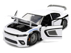 2021 Dodge Charger SRT Hellcat White with Graphics and Stormtrooper Figure "Star Wars" Franchise "Hollywood Rides" Series 1/24 Diecast Model Car by Jada-2