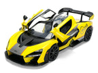 McLaren Senna "8-PAS Racing" Yellow Metallic with Black Top "Hyper-Spec" Series 1/24 Diecast Model Car by Jada-3