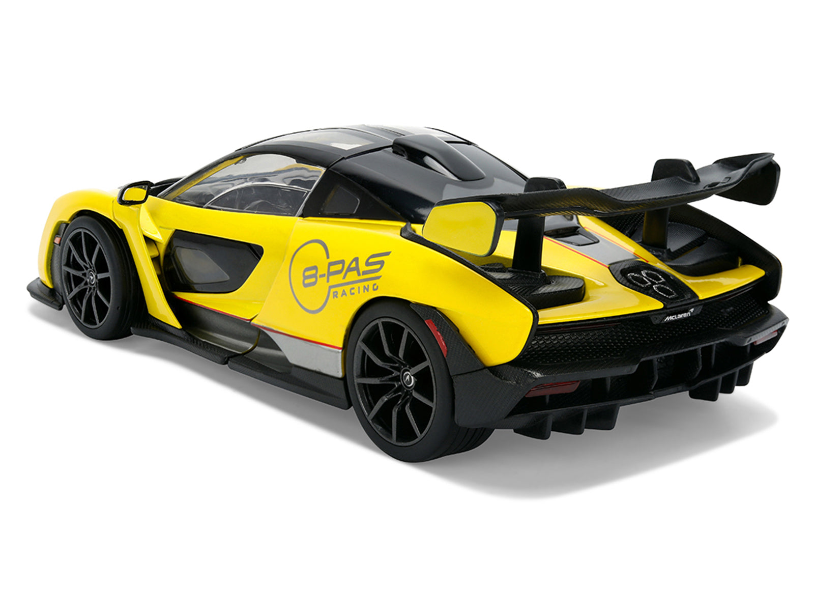 McLaren Senna "8-PAS Racing" Yellow Metallic with Black Top "Hyper-Spec" Series 1/24 Diecast Model Car by Jada