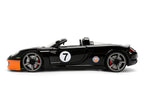 Porsche Carrera GT Convertible #7 "Gulf Oil" Black with Orange Graphics "Hyper-Spec" Series 1/24 Diecast Model Car by Jada-2