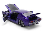 1971 Chevrolet Camaro Z/28 Purple Metallic with Black Hood "Bigtime Muscle" Series 1/24 Diecast Model Car by Jada-2