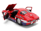 1963 Chevrolet Corvette Stingray #63 "Chevy Racing" Red with White and Blue Stripes "Bigtime Muscle" Series 1/24 Diecast Model Car by Jada-0