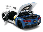 2020 Chevrolet Corvette Stingray C8 #89 "Michelin" White with Yellow and Blue Stripes "Bigtime Muscle" Series 1/24 Diecast Model Car by Jada-3