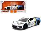 2020 Chevrolet Corvette Stingray C8 #89 "Michelin" White with Yellow and Blue Stripes "Bigtime Muscle" Series 1/24 Diecast Model Car by Jada-4