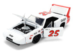 1969 Dodge Charger Daytona #25 White with Red Stripes "Bigtime Muscle" Series 1/24 Diecast Model Car by Jada