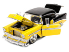 1956 Chevrolet Bel Air Yellow and Black "Bigtime Muscle" Series 1/24 Diecast Model Car by Jada-1