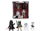 Set of 4 Diecast Figures "Star Wars" Movie Franchise "Metalfigs" Series Diecast Models by Jada
