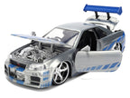 Brian's Nissan Skyline GT-R (R34) RHD (Right Hand Drive) Brush Finish  "2 Fast 2 Furious" (2003) Movie 25 Years of Fast & Furious Anniversary 1/24 by Jada-3