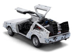 DMC DeLorean Time Machine Brushed Metal (Frost Version) "Back to the Future" (1985) Movie "40th Anniversary" Special Packaging "Hollywood Rides" Series 1/32 Diecast Model Car by Jada-2