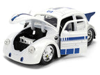 1959 Volkswagen Drag Beetle White with Graphics and R2-D2 Figure "Star Wars" Franchise "Hollywood Rides" Series 1/24 Diecast Model Car by Jada-1