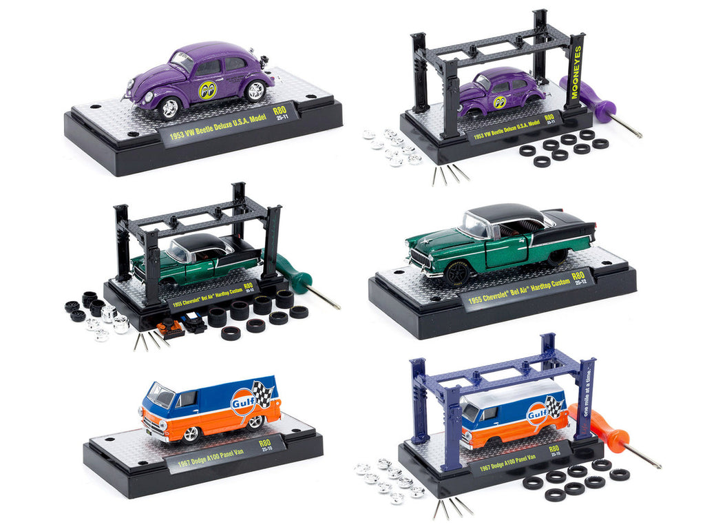 Model Kit 3 piece Car Set Release 80 Limited Edition to 9600 pieces Worldwide 1/64 Diecast Model Cars by M2 Machines-1