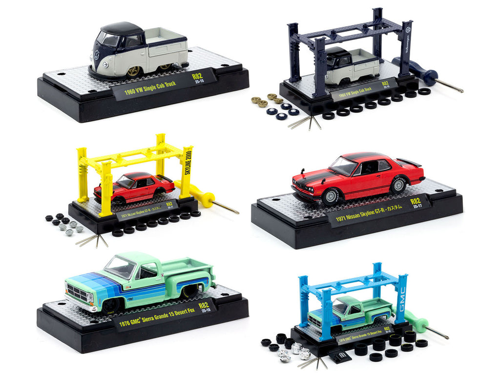 Model Kit 3 piece Car Set Release 82 Limited Edition to 8000 pieces Worldwide 1/64 Diecast Model Cars by M2 Machines-1