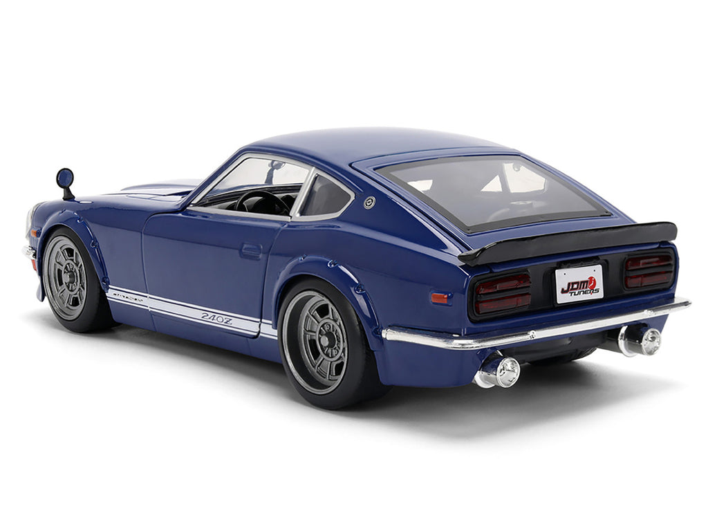 1972 Datsun 240Z Blue with White Stripes "JDM Tuners" Series 1/24 Diecast Model Car by Jada-2