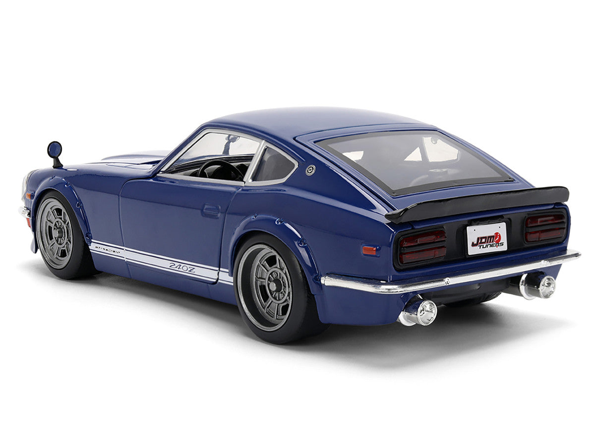 1972 Datsun 240Z Blue with White Stripes "JDM Tuners" Series 1/24 Diecast Model Car by Jada-2