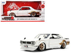 1971 Nissan Skyline 2000GT-R RHD (Right Hand Drive) White with Gold Graphics "JDM Tuners" Series 1/24 Diecast Model Car by Jada-4