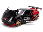 2009 Nissan GT-R (R35) Ben Sopra "Advan" Black and Red "JDM Tuners" Series 1/24 Diecast Model Car by Jada-3