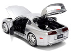1995 Toyota Supra Silver Metallic "JDM Tuners" Series 1/24 Diecast Model Car by Jada-3