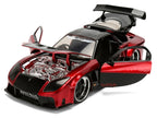 1995 Mazda RX-7 Widebody RHD (Right Hand Drive) "VeilSide" Black and Red Metallic "JDM Tuners" Series 1/24 Diecast Model Car by Jada-3