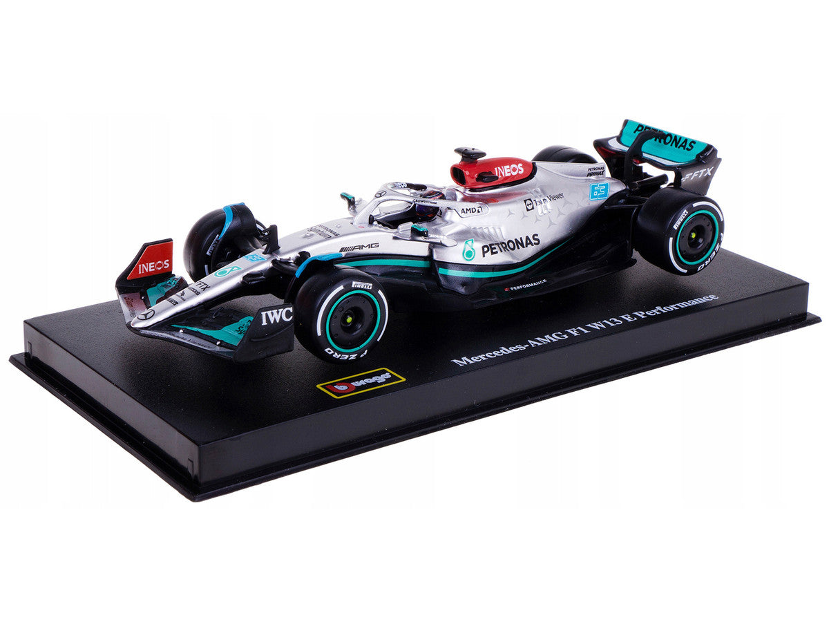 Mercedes-AMG F1 W13 E Performance #63 George Russell "F1 Formula One World Championship" (2022) with Display Case 1/43 Diecast Model Car by Bburago-2