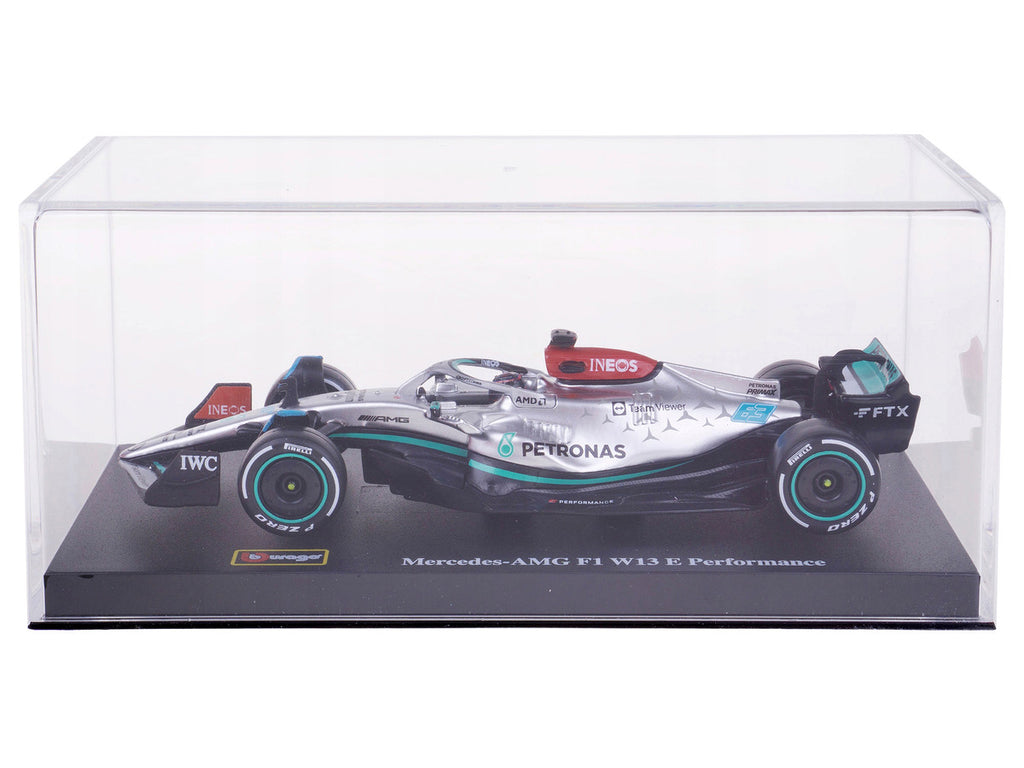 Mercedes-AMG F1 W13 E Performance #63 George Russell "F1 Formula One World Championship" (2022) with Display Case 1/43 Diecast Model Car by Bburago-3