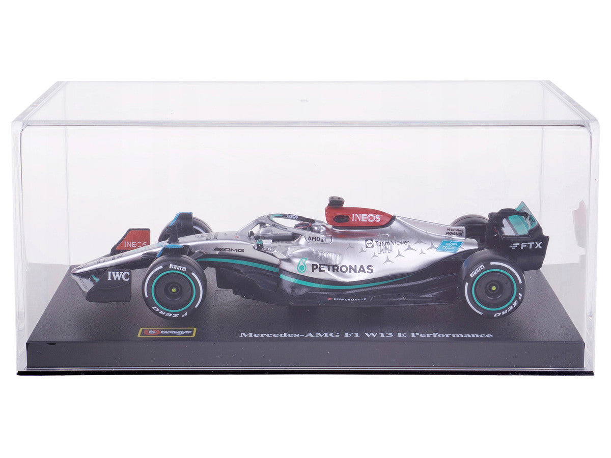Mercedes-AMG F1 W13 E Performance #63 George Russell "F1 Formula One World Championship" (2022) with Display Case 1/43 Diecast Model Car by Bburago-3