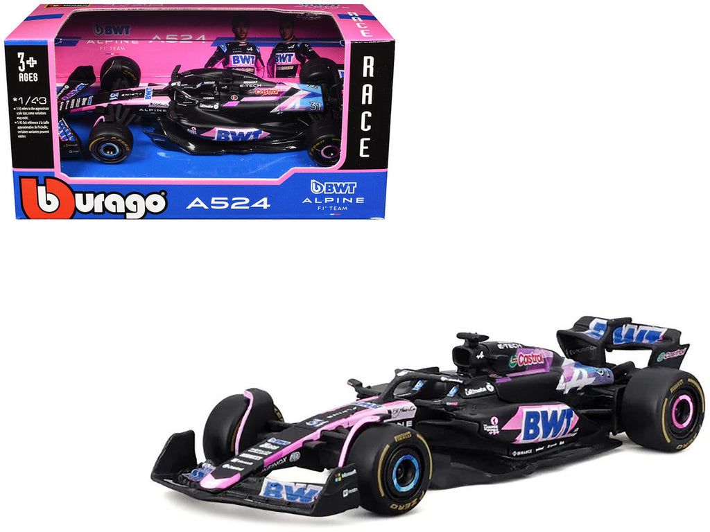 Alpine A524 #31 Esteban Ocon "BWT" "Formula One F1 World Championship" (2024) "Race" Series 1/43 Diecast Model Car by Bburago-4