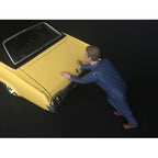 Mechanic Darwin Pushing a Car Figurine for 1/24 Scale Models by American Diorama