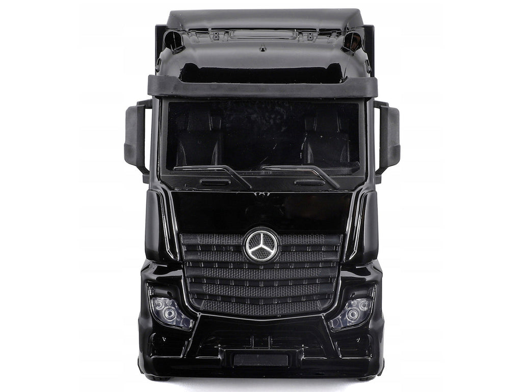 Mercedes-Benz Actros Gigaspace Car Transporter Black and Mercedes-AMG F1 W15 E Performance #63 George Russell "Petronas" Formula One F1 World Championship (2024) "Racing Hauler" Series 1/43 Diecast Model Car by Bburago-3