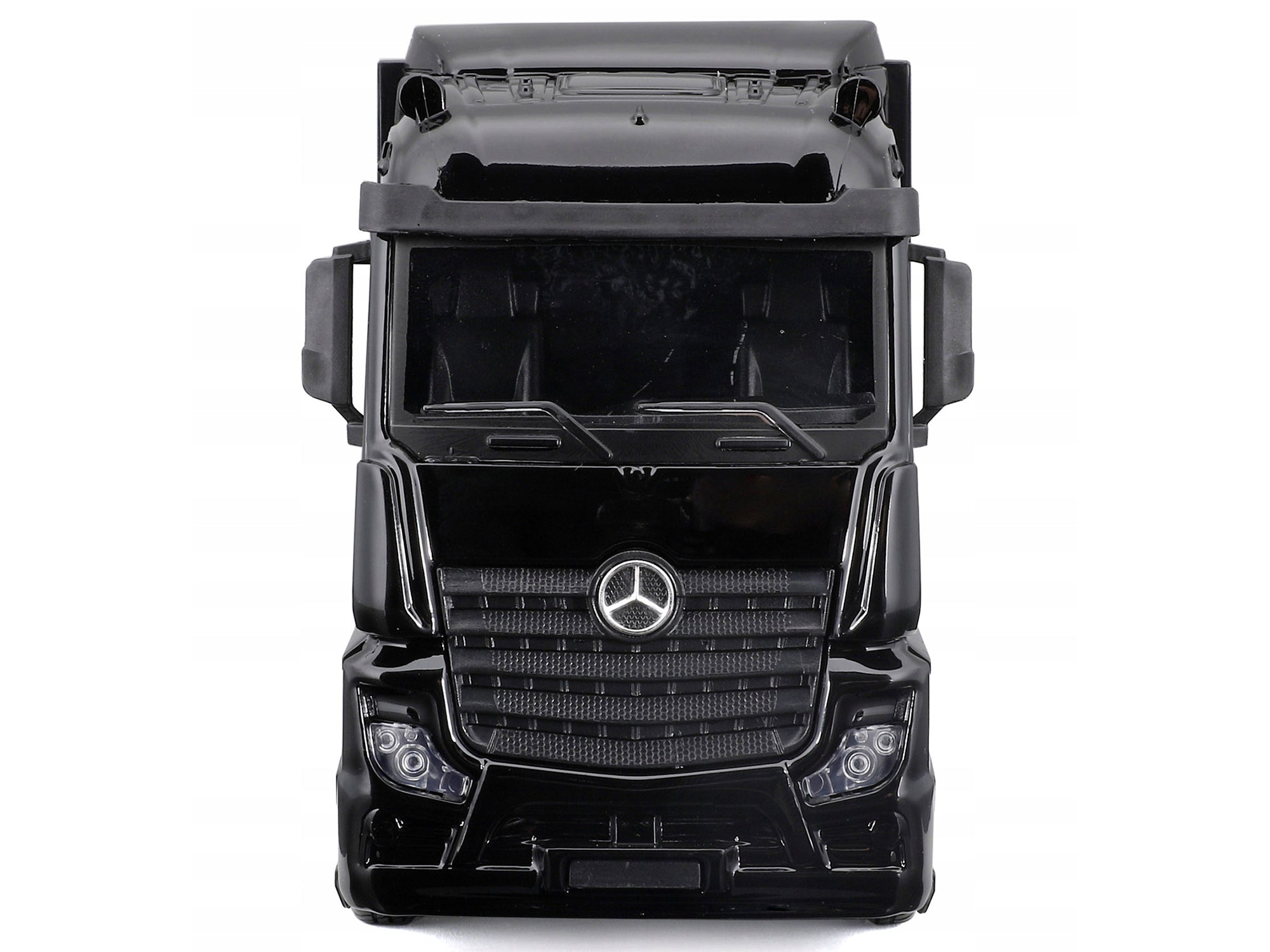Mercedes-Benz Actros Gigaspace Car Transporter Black and Mercedes-AMG F1 W15 E Performance #63 George Russell "Petronas" Formula One F1 World Championship (2024) "Racing Hauler" Series 1/43 Diecast Model Car by Bburago
