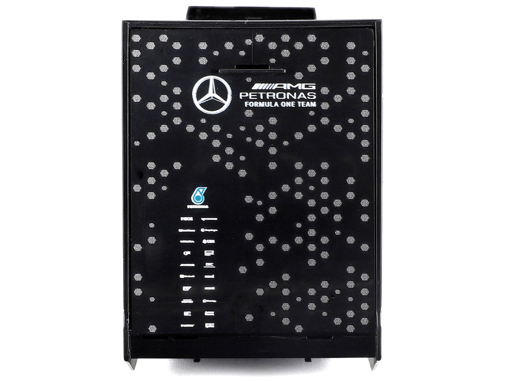 Mercedes-Benz Actros Gigaspace Car Transporter Black and Mercedes-AMG F1 W15 E Performance #63 George Russell "Petronas" Formula One F1 World Championship (2024) "Racing Hauler" Series 1/43 Diecast Model Car by Bburago-1